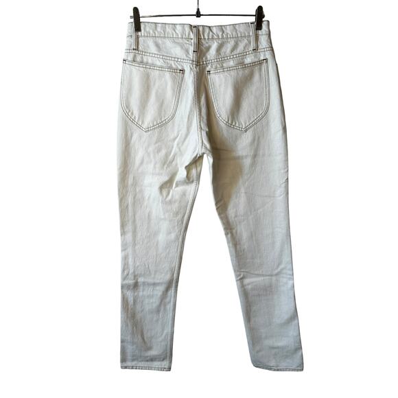 FRAME Denim New The True Straight High Rise Jean OPTTSTR728 Blanc Italy Women 27 - Picture 3 of 10